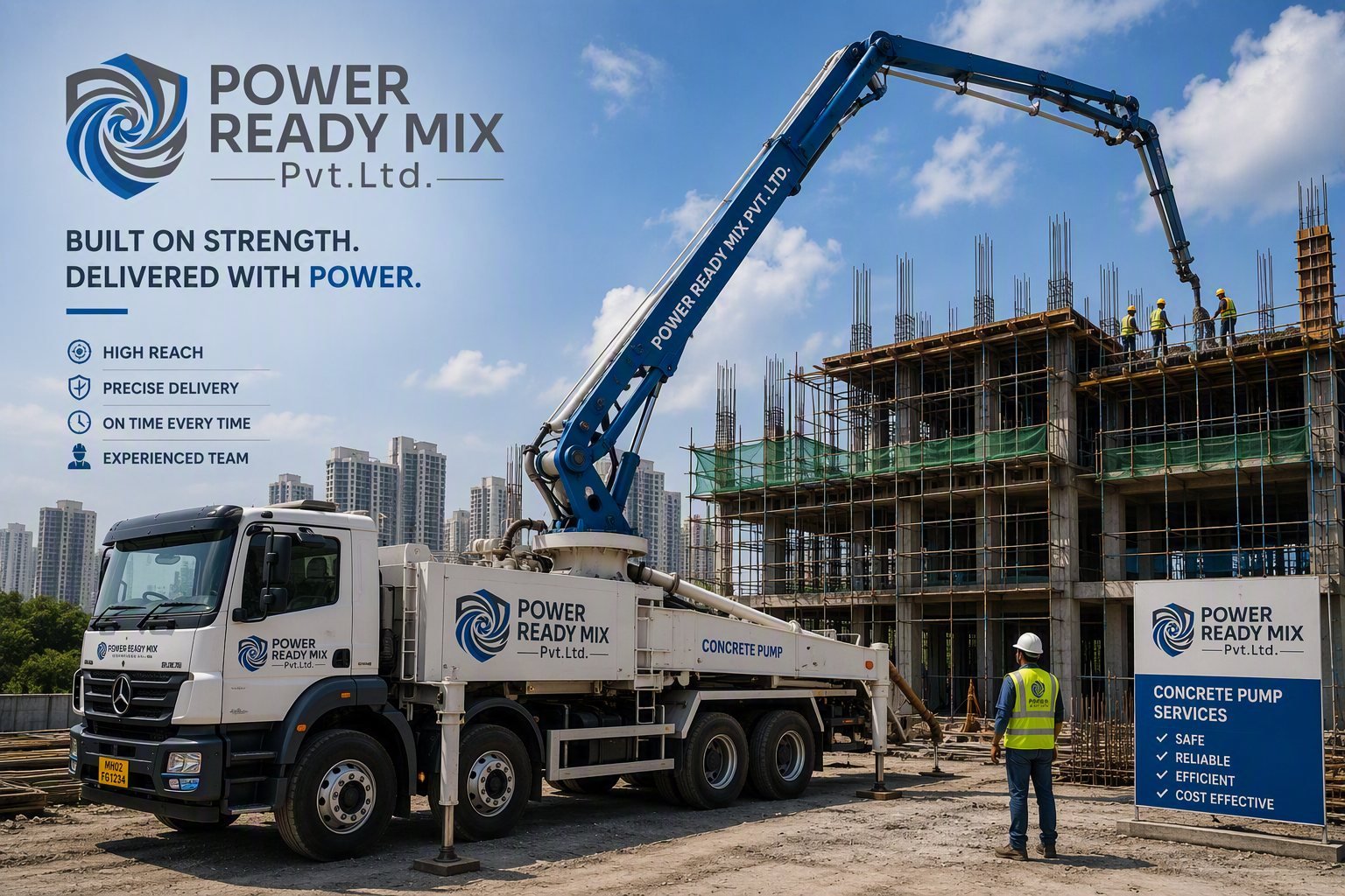 Power Ready Mix concrete pumping operations