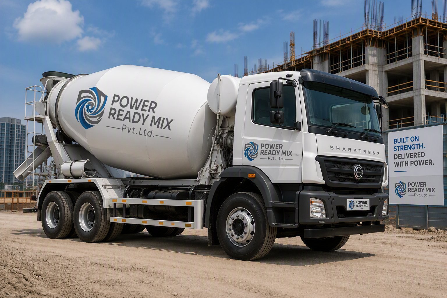 Power Ready Mix concrete delivery truck